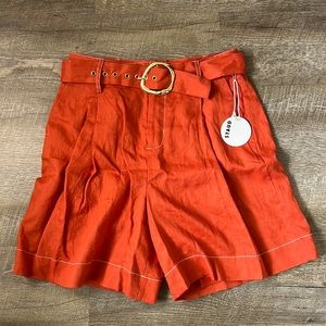 NWT STAUD Orange Helios Shorts Size 10